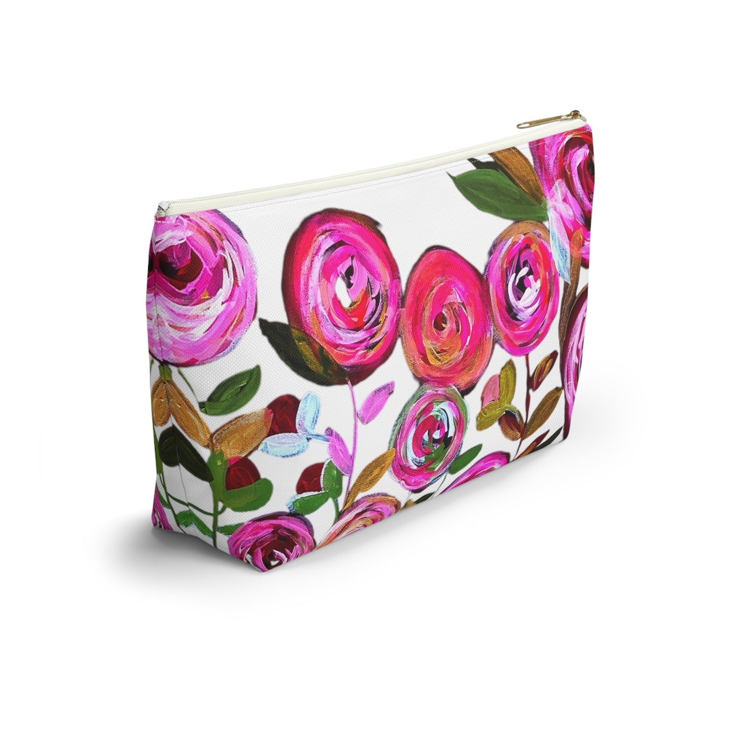 Midnight Blossoms White Accessory Bag