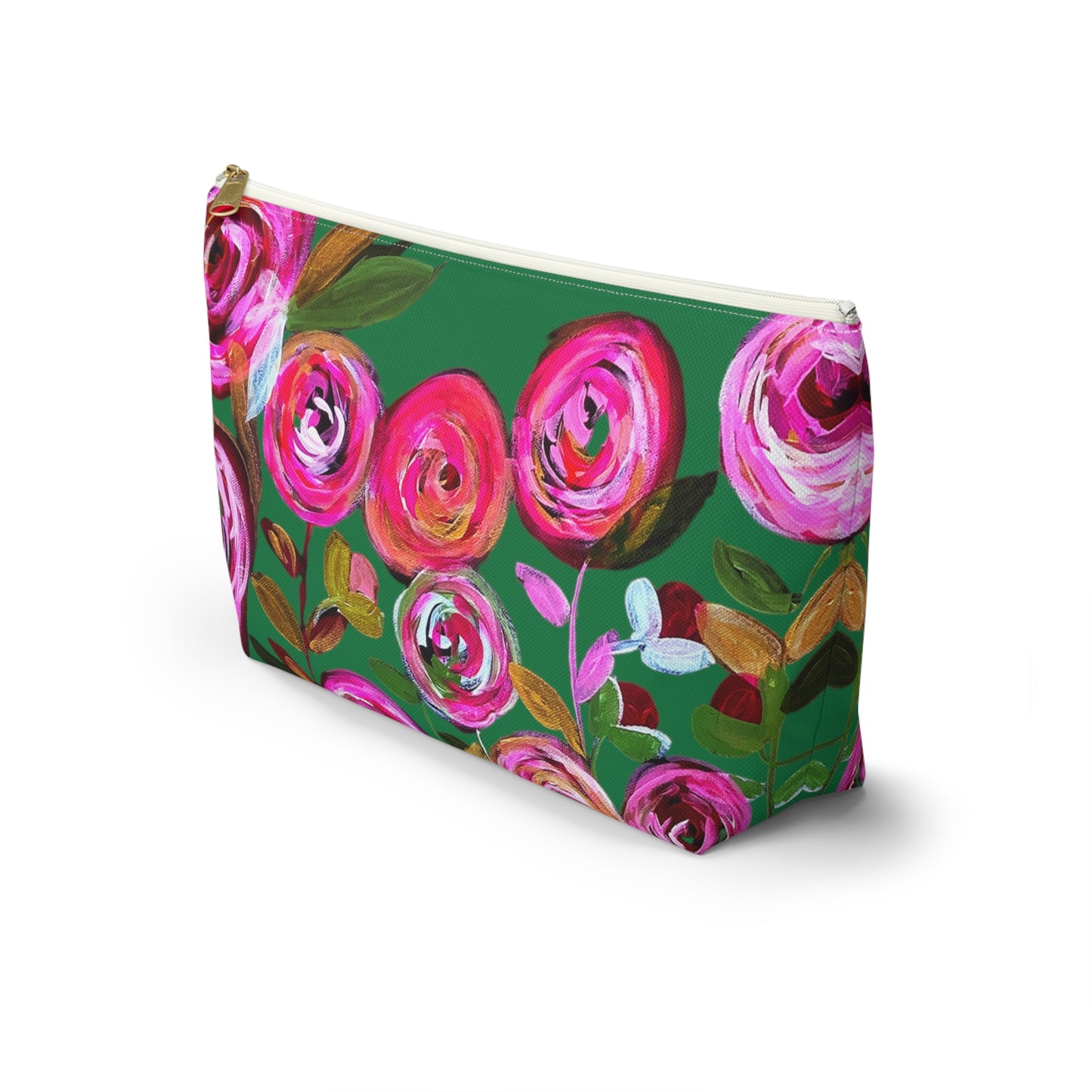 Midnight Blossoms Green Accessory Bag