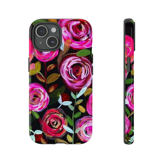 black pink iphone samsung google phone case flower floral 