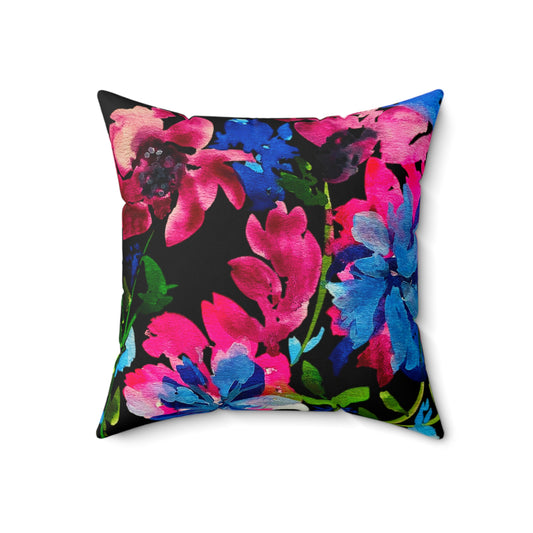 Serendipity Black Square Pillow