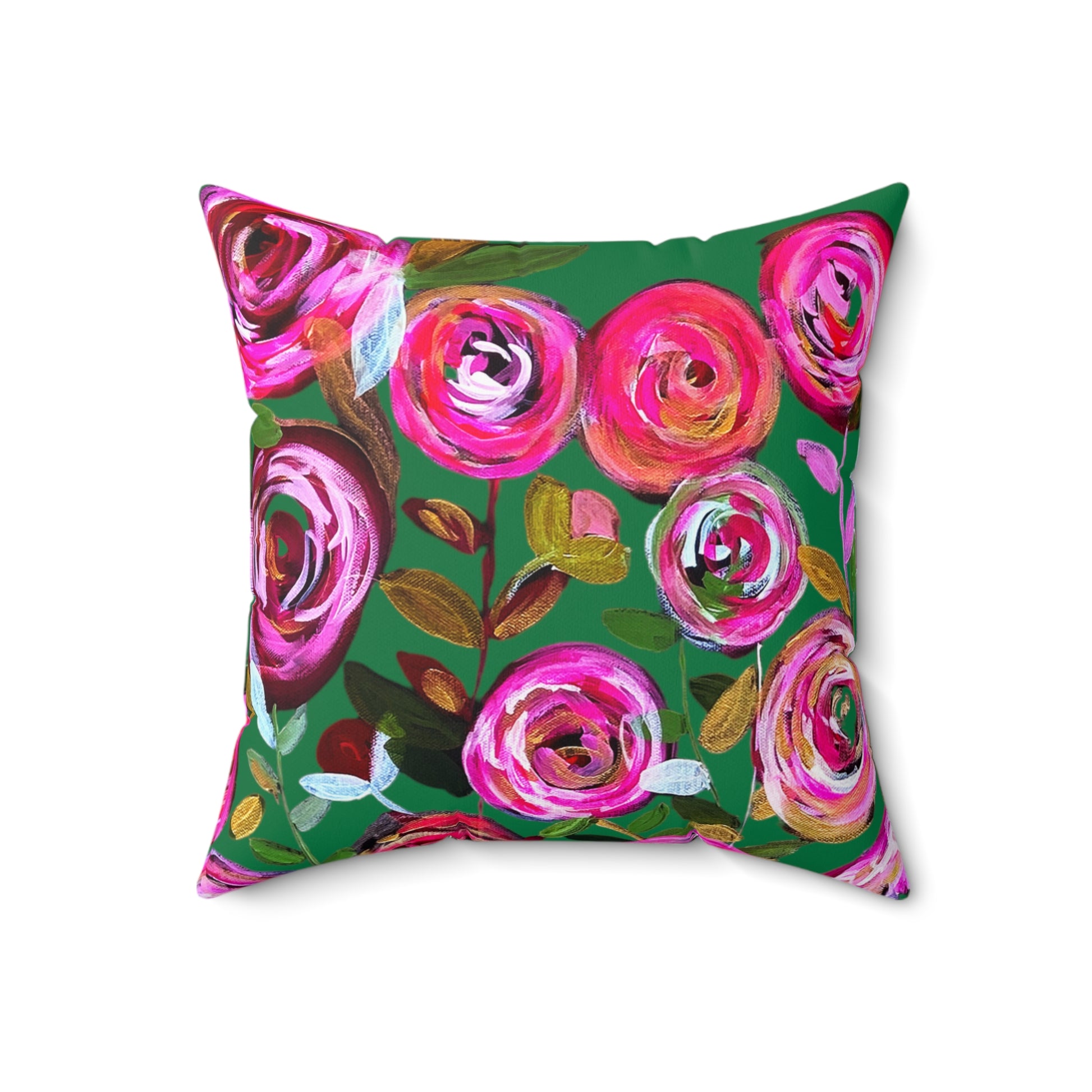 green pink throw toss pillow home decor unique bedroom artisan whimsical