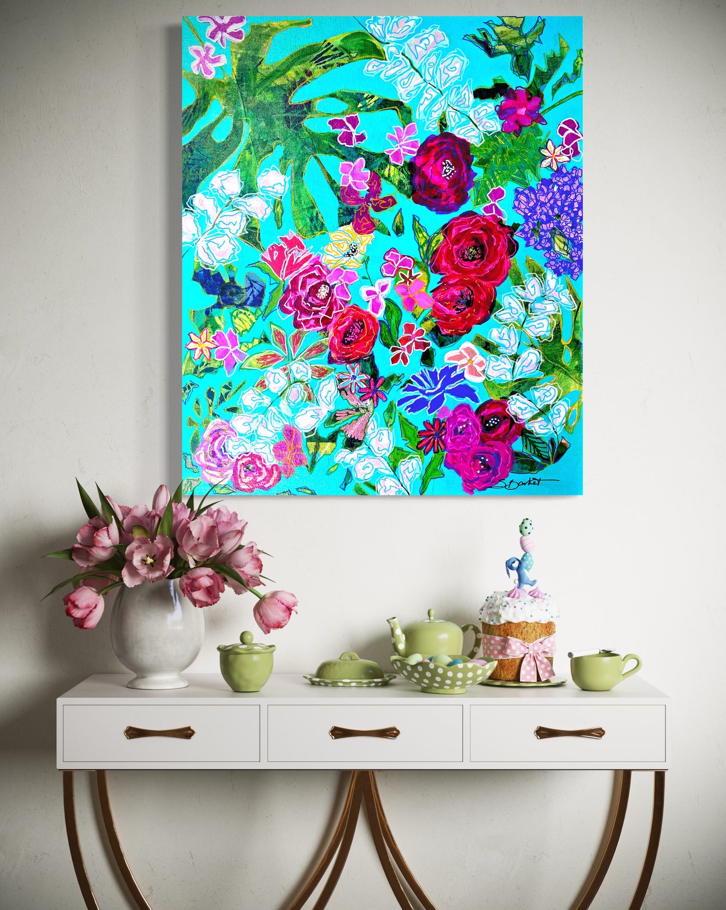 Bora Bora Flora Giclée Canvas Print