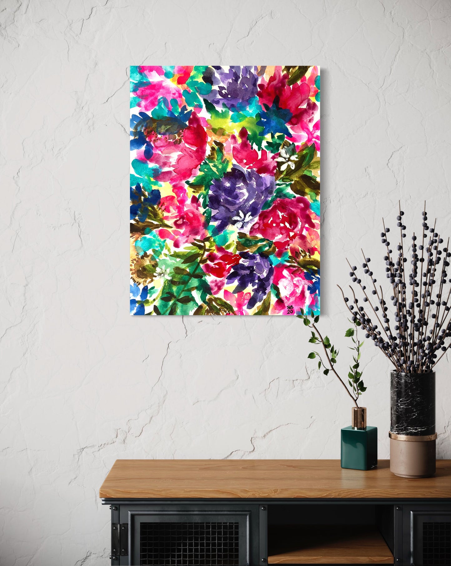 Floral Fusion Giclée Canvas Print