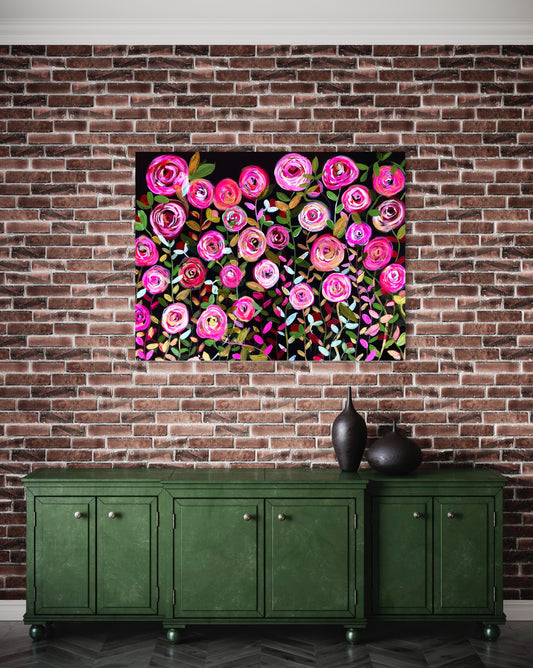 posey posies flower wall art canvas unique art wall decor 