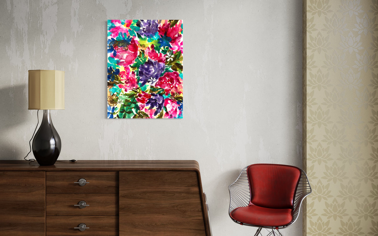 Floral Fusion Giclée Canvas Print