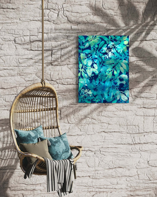 tropical blue wall art canvas print watercolor home decor beach 