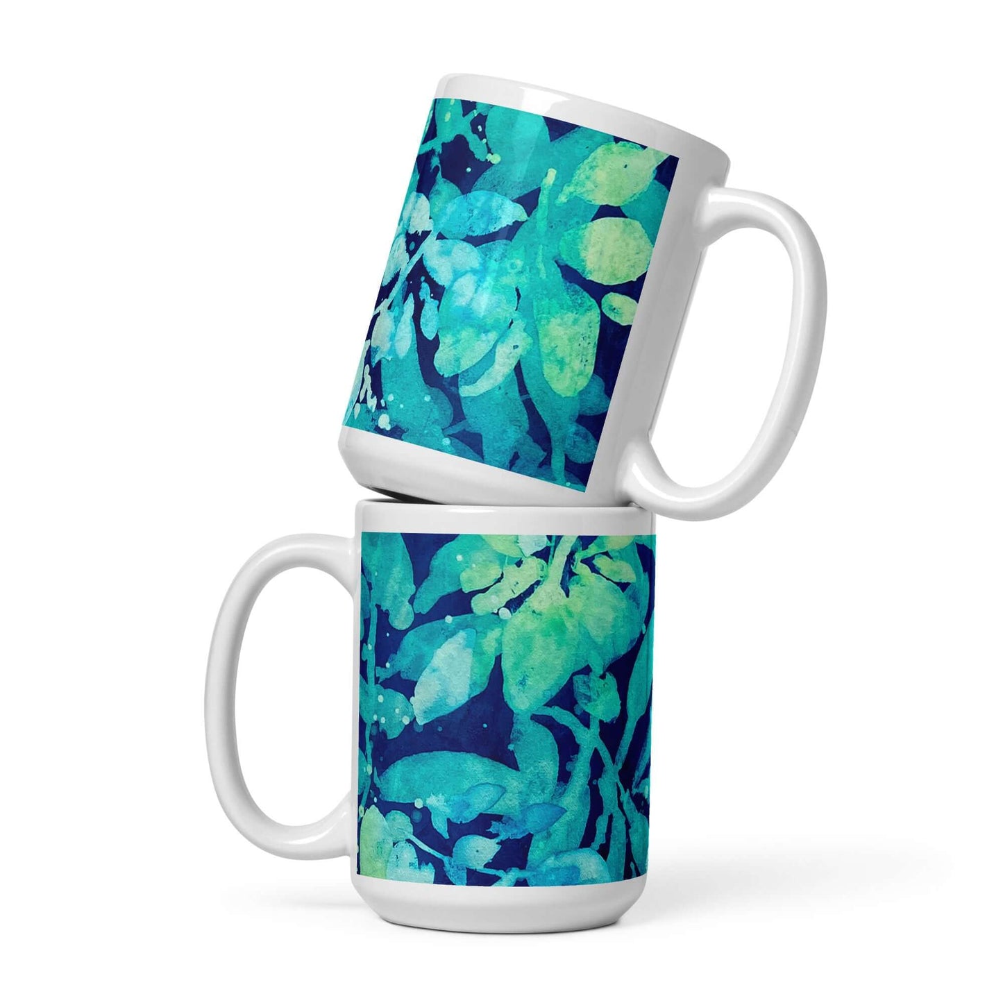 cool coffee tea mug tropical beach island watercolor artisan 