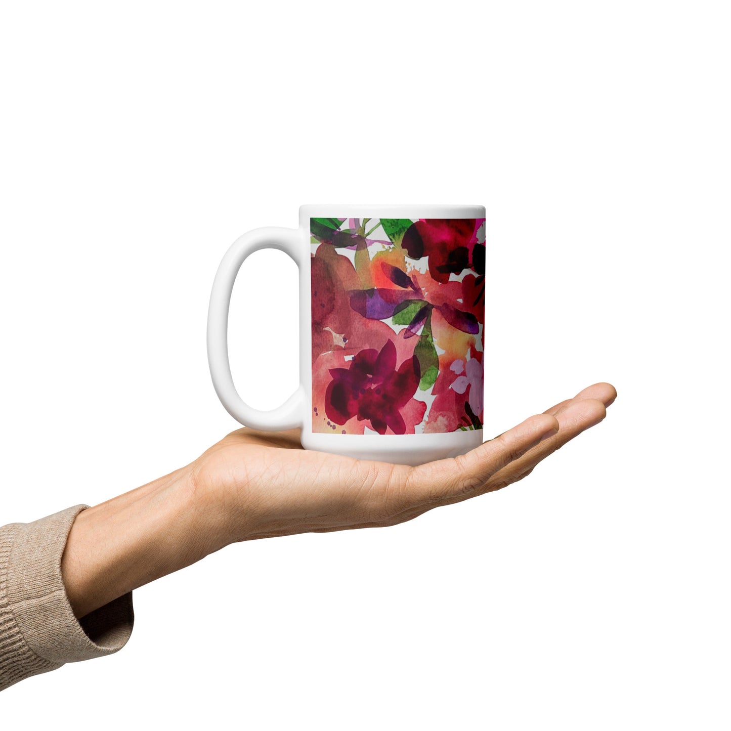 MayFlowers White Glossy Mug