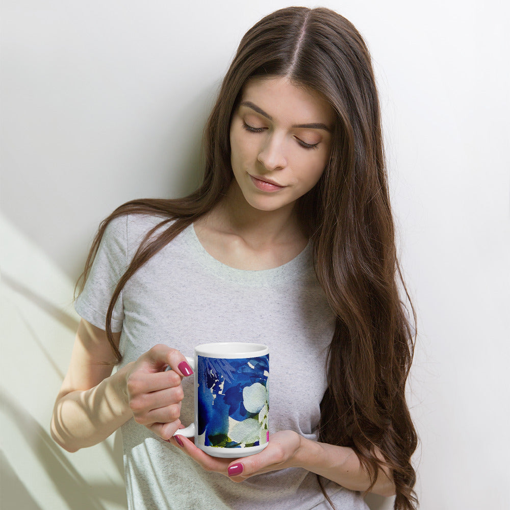 Blue Hawaii White Glossy Mug